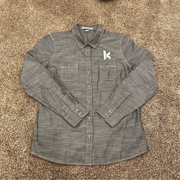 Port Authority | x2 Shirts | Sz M | Gray | Long Sleeves | Collared button-up | K - Picture 4 of 9